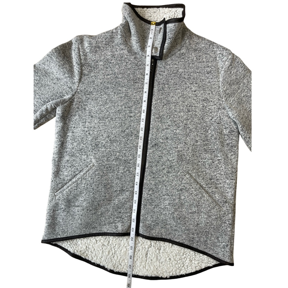 Barneys New York Gray Knit Fleece 3/4 Sleeve Oversized Jacket - Size 4 - Picture 7 of 9